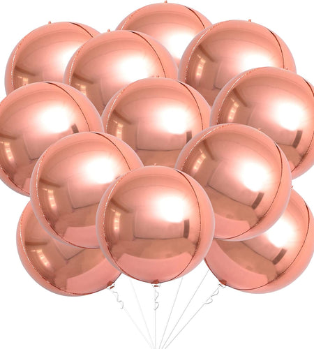 , Metallic Rose Gold Balloons - Big 22 Inch, Pack of 12 | Rose Gold Mylar Balloons, Rose Gold Balloon Garland | Rose Gold Foil Balloon, Rose Gold Party Decorations | Rose Gold Balloon Arch Kit
